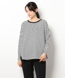 Lugnoncure | 天竺ボーダーボリュームプルオーバー(Tシャツ/カットソー)