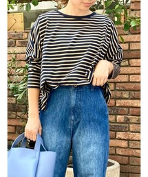 Lugnoncure | 天竺ボーダーボリュームプルオーバー(Tシャツ/カットソー)