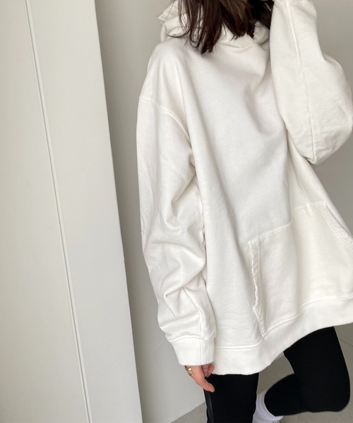 CANAL JEAN(キャナルジーン)の「RED CHOP WORKS(レッドチョップワークス) 裏毛パーカープルオーバー(パーカー・レディース・ホワイト/ベージュ/ヘザーグレー・38)」の2枚目の写真