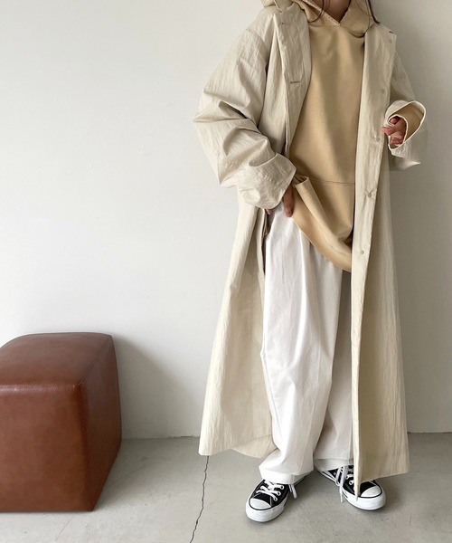 CANAL JEAN(キャナルジーン)の「RED CHOP WORKS(レッドチョップワークス) 裏毛パーカープルオーバー(パーカー・レディース・ホワイト/ベージュ/ヘザーグレー・38)」の11枚目の写真