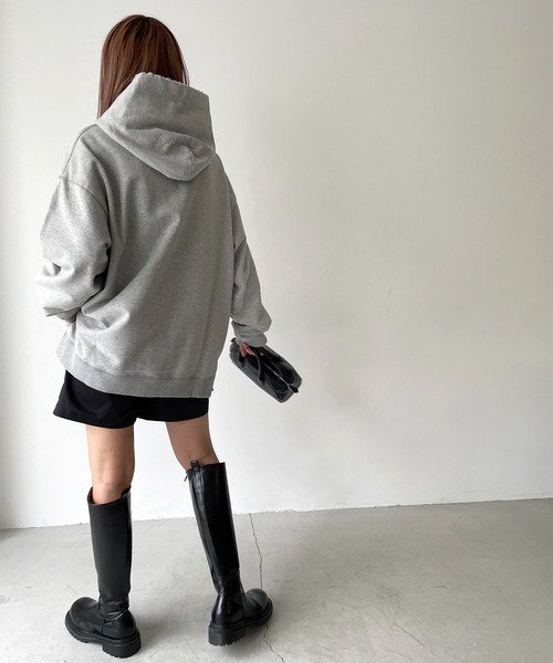 CANAL JEAN(キャナルジーン)の「RED CHOP WORKS(レッドチョップワークス) 裏毛パーカープルオーバー(パーカー・レディース・ホワイト/ベージュ/ヘザーグレー・38)」の4枚目の写真