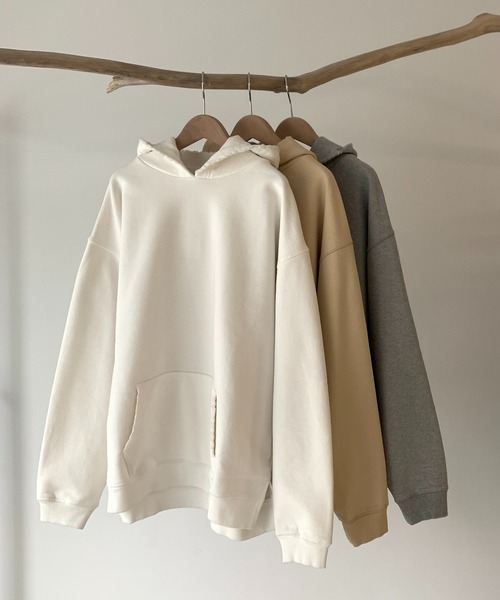 CANAL JEAN(キャナルジーン)の「RED CHOP WORKS(レッドチョップワークス) 裏毛パーカープルオーバー(パーカー・レディース・ホワイト/ベージュ/ヘザーグレー・38)」の9枚目の写真