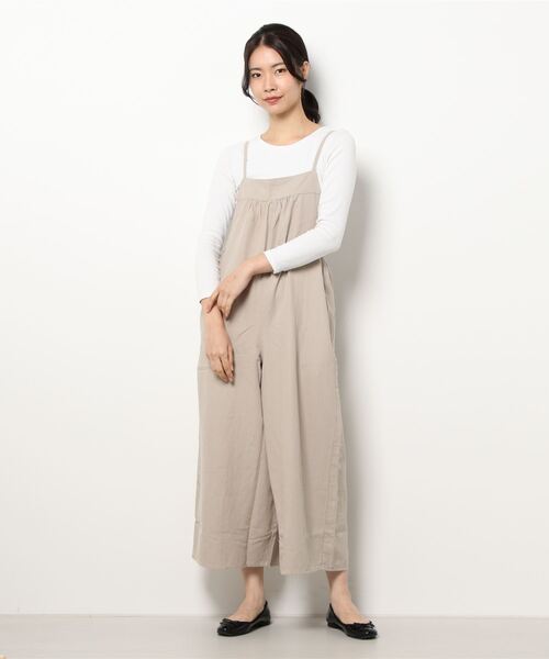 Samansa Mos2(サマンサ モスモス)の「キャミサロペット(サロペット/オーバーオール・レディース・ブラック/ベージュ/キャメル・フリ-)」の7枚目の写真