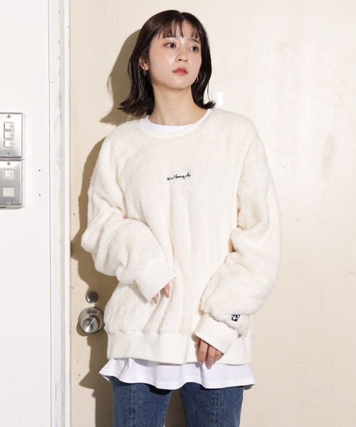Mark Gonzales（マーク・ゴンザレス）の「Mark Gonzales / マークゴンザレス 別注 コラボ オーバーサイズ ビッグ ボリューム ボア フリース ビッグ トレーナー（スウェット・メンズ・ホワイト系その他/ブラック系その他/ブラウン系その他/ベージュ系その他/ホワイト系その他2/ブラック系その他2/ブラウン系その他2/ベージュ系その他2・MEDIUM/LARGE）」の22枚目の写真