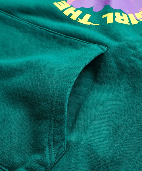 X-girl（エックスガール）の「MONOCHROME DAISY SWEAT HOODIE（パーカー・レディース・アッシュ/ブラック/グリーン・S/XL/L/M）」の7枚目の写真