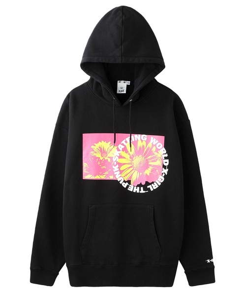 X-girl（エックスガール）の「MONOCHROME DAISY SWEAT HOODIE（パーカー・レディース・アッシュ/ブラック/グリーン・S/XL/L/M）」の22枚目の写真