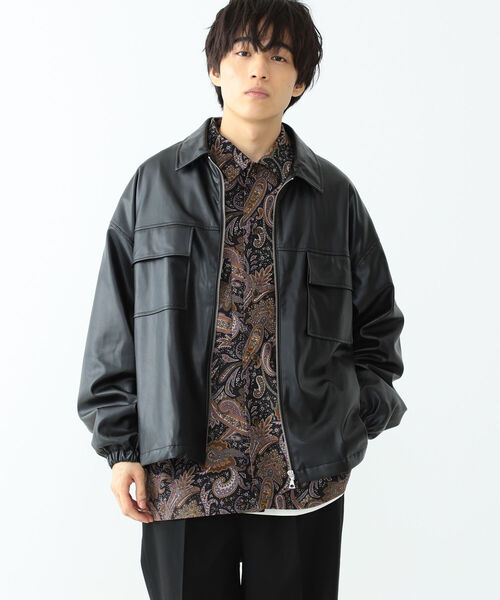 BEAMS HEART（ビームスハート）の「BEAMS HEART / プリント CPO ビッグ シャツジャケット（シャツ/ブラウス・メンズ・レッド系その他7/ブラック・MEDIUM/LARGE/SMALL）」の20枚目の写真