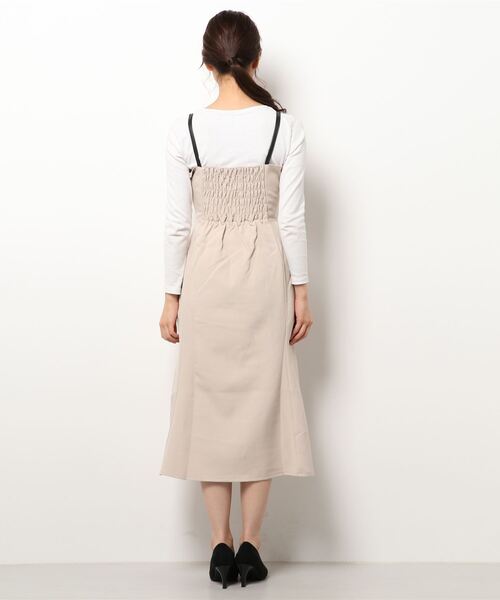 ANDGEEBEE(アンジービー)の「マーメイドキャミワンピ(ワンピース・レディース・ライトベージュ/ブラック×ホワイト・MEDIUM)」の6枚目の写真