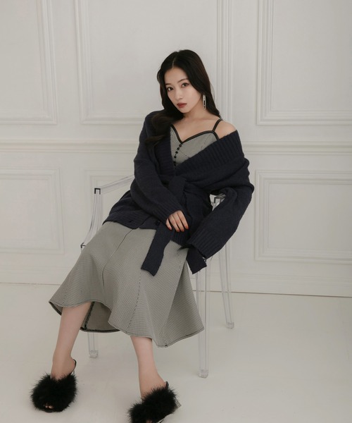 ANDGEEBEE(アンジービー)の「マーメイドキャミワンピ(ワンピース・レディース・ライトベージュ/ブラック×ホワイト・MEDIUM)」の14枚目の写真