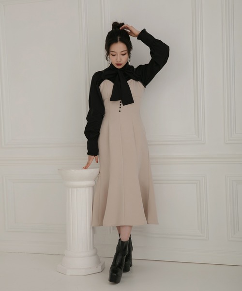 ANDGEEBEE(アンジービー)の「マーメイドキャミワンピ(ワンピース・レディース・ライトベージュ/ブラック×ホワイト・MEDIUM)」の21枚目の写真