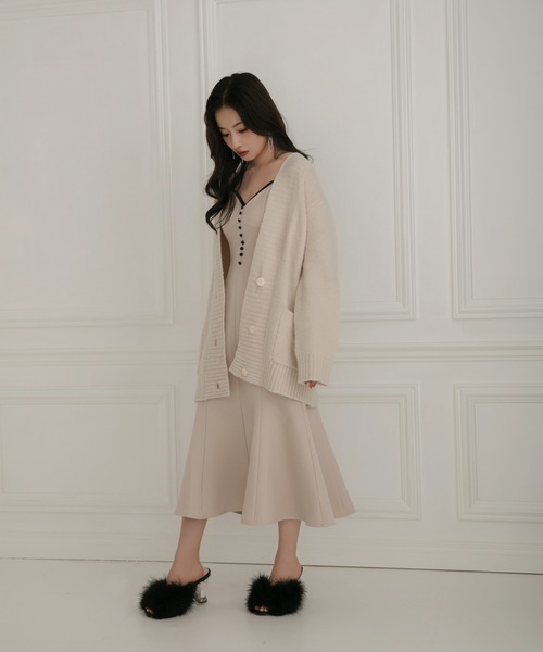 ANDGEEBEE(アンジービー)の「マーメイドキャミワンピ(ワンピース・レディース・ライトベージュ/ブラック×ホワイト・MEDIUM)」の12枚目の写真