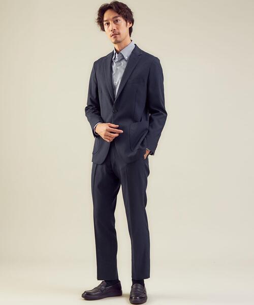 WORK TRIP OUTFITS GREEN LABEL RELAXING（ワークトリップアウトフィッツグリーンレーベル リラクシング）の「WTO A+ PEピンヘッド MODERN スラックス -ウォッシャブル・ストレッチ・防シワ- ＊＊（スラックス・メンズ・ネイビー/グレー・XS/72/XL/88/M/80/L/84/S/76）」の3枚目の写真
