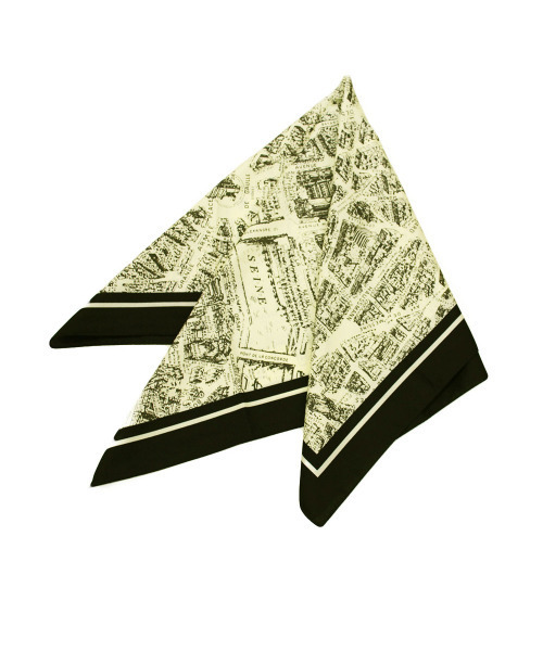 wiz(ウィズ)の「ウィズ wiz / ビンテージ マップ柄 スカーフ(バンダナ/スカーフ・レディース・ネイビー・FREE)」の5枚目の写真