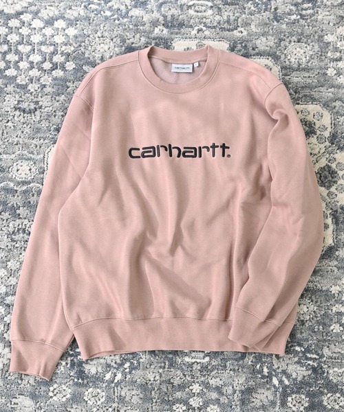 Carhartt WIP（カーハートダブリューアイピー）の「Carhartt WIP カーハート ワークインプログレス スクリプト刺繍ロゴ スウェット トレーナー（スウェット・メンズ・パープル/ブラウン/ピンク/グリーン/カモフラージュ/ブラック×ホワイト/ブラック×ブラック/グレー系その他/グレイッシュベージュ/ブルー系その他・S/M/L/XL）」の21枚目の写真