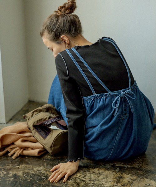 PUAL CE CIN（ピュアルセシン）の「【WEB限定】デニムキャミワンピース（ワンピース・レディース・インディゴブルー/ブルー・FREE）」の3枚目の写真