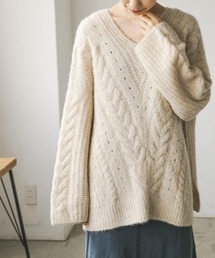 URBAN RESEARCH | アルパカ混ケーブルニット(ニット/セーター)