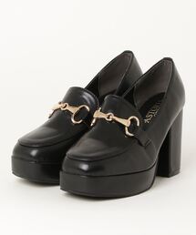 ビット付き厚底パンプス