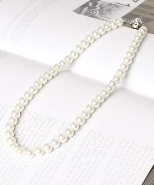 Mag.（マグ）の「【8mm】ガラスパールネックレス（ネックレス・レディース・ホワイト/グレー・MEDIUM/LARGE）」の6枚目の写真