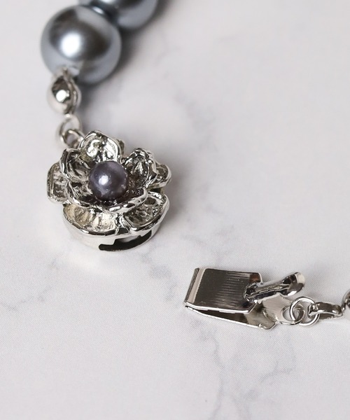 Mag.（マグ）の「【8mm】ガラスパールネックレス（ネックレス・レディース・ホワイト/グレー・MEDIUM/LARGE）」の10枚目の写真