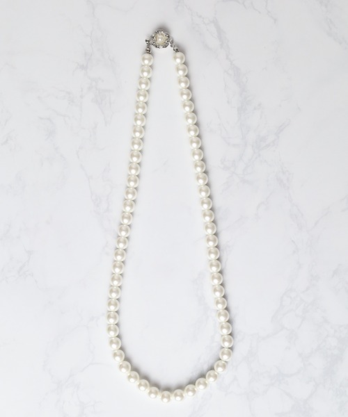 Mag.（マグ）の「【8mm】ガラスパールネックレス（ネックレス・レディース・ホワイト/グレー・MEDIUM/LARGE）」の13枚目の写真