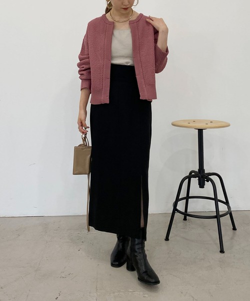 CAPRICIEUX LE'MAGE（カプリシューレマージュ）の「もこもこショートカーディガン（カーディガン/ボレロ・レディース・ブラック/ベージュ/ピンク・FREE）」の10枚目の写真