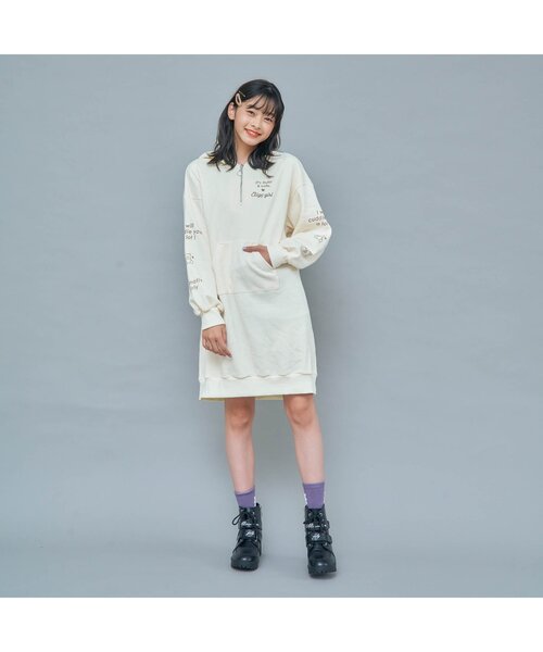 algy（アルジー）の「くまミミトレーナーワンピ_裏起毛（ワンピース・キッズ・ブラウン/ラベンダー/アイボリー・SMALL/X-SMALL/MEDIUM/XX-SMALL/XXX-SMALL）」の4枚目の写真