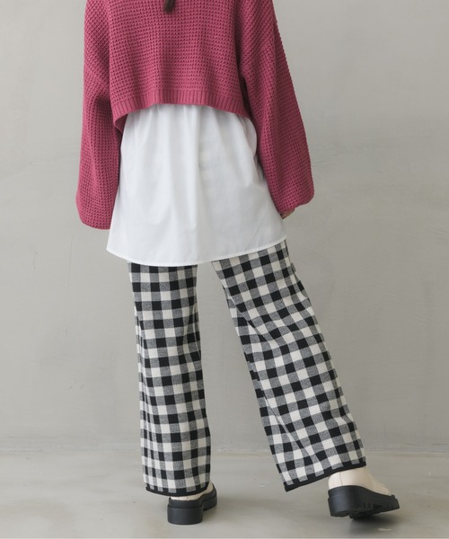ems excite（エムズエキサイト）の「チェック柄ニットパンツ（その他パンツ・レディース・グリーン/ブラック系その他/ブラウン系その他・FREE）」の10枚目の写真