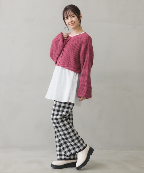 ems excite（エムズエキサイト）の「チェック柄ニットパンツ（その他パンツ・レディース・グリーン/ブラック系その他/ブラウン系その他・FREE）」の9枚目の写真