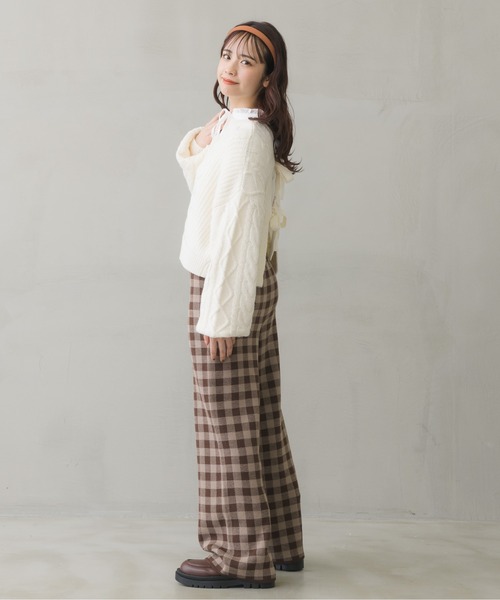 ems excite（エムズエキサイト）の「チェック柄ニットパンツ（その他パンツ・レディース・グリーン/ブラック系その他/ブラウン系その他・FREE）」の11枚目の写真