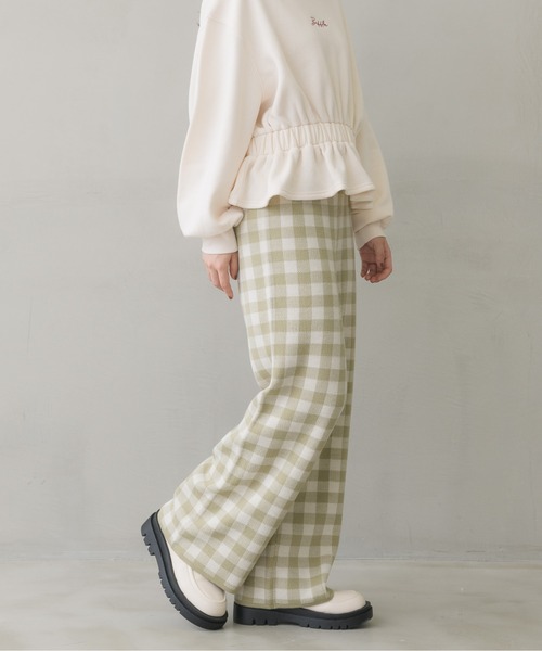 ems excite（エムズエキサイト）の「チェック柄ニットパンツ（その他パンツ・レディース・グリーン/ブラック系その他/ブラウン系その他・FREE）」の12枚目の写真