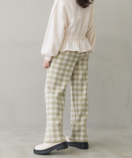ems excite（エムズエキサイト）の「チェック柄ニットパンツ（その他パンツ・レディース・グリーン/ブラック系その他/ブラウン系その他・FREE）」の14枚目の写真