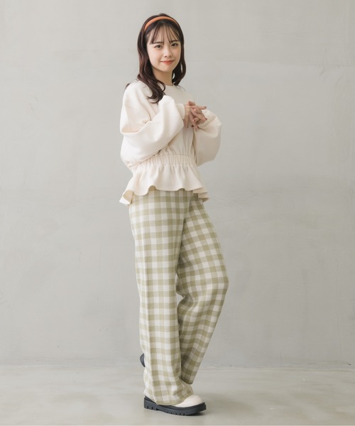 ems excite（エムズエキサイト）の「チェック柄ニットパンツ（その他パンツ・レディース・グリーン/ブラック系その他/ブラウン系その他・FREE）」の5枚目の写真