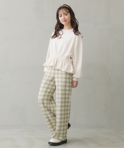 ems excite（エムズエキサイト）の「チェック柄ニットパンツ（その他パンツ・レディース・グリーン/ブラック系その他/ブラウン系その他・FREE）」の15枚目の写真