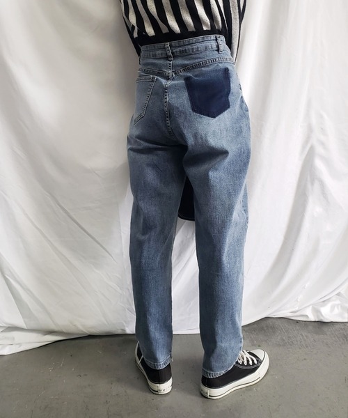me+em select（ミームセレクト）の「【 M／L／XL 選べる３サイズ 】ヴィンテージウォッシュ加工　ルーズバルーンテーパードデニムパンツ【数量限定販売】（デニムパンツ・レディース・グレー/ブルー・MEDIUM/LARGE/X-LARGE）」の6枚目の写真