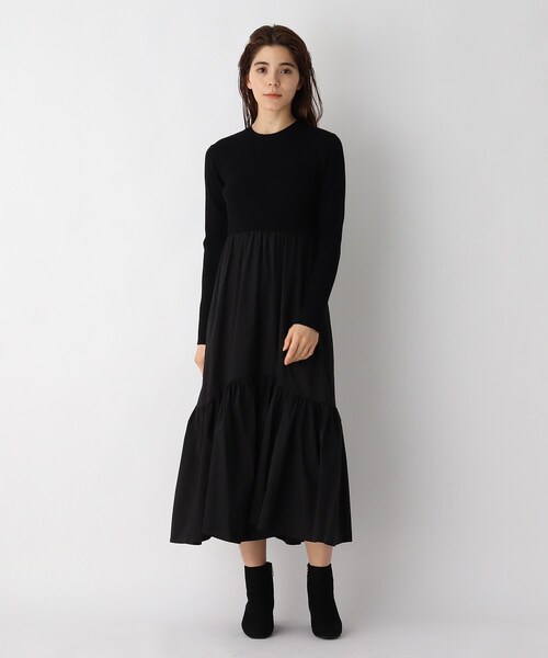 ドッキング切替ヘム ニットフレアワンピース Web限定アイテム ワンピース Opaque Clip オペークドットクリップ のファッション通販 Zozotown