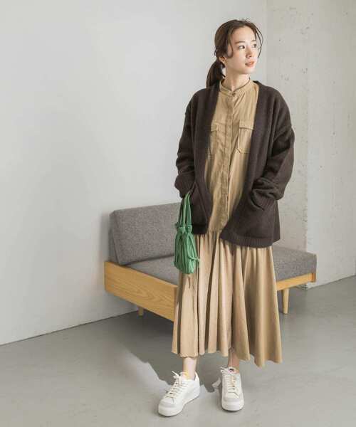 URBAN RESEARCH（アーバンリサーチ）の「シャツティアードワンピース（ワンピース・レディース・ベージュ/チャコールグレー・FREE）」の22枚目の写真