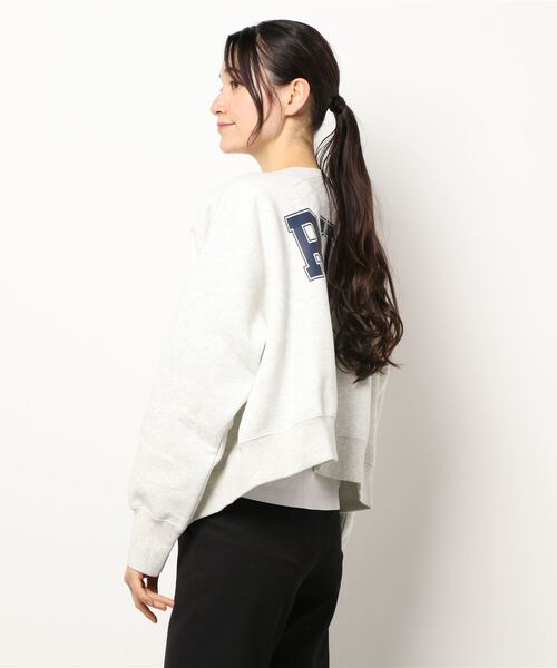 reca（レカ）の「プリント入り裏起毛2wayカーディガン（スウェット・レディース・オフホワイト/チャコールグレー/トップグレー・FREE）」の6枚目の写真