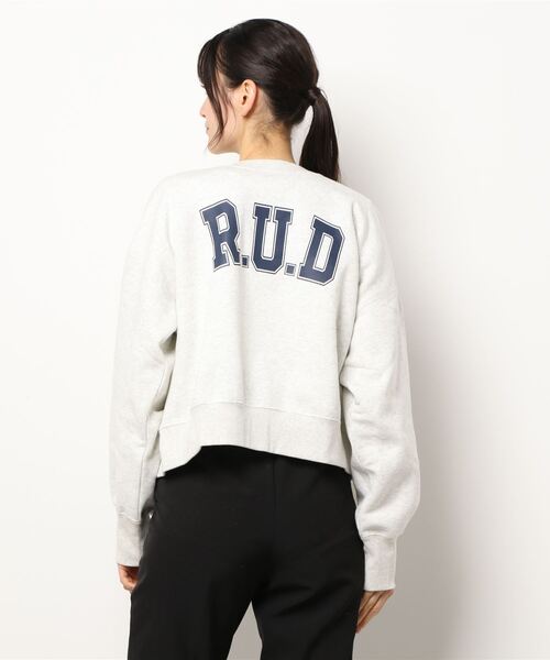 reca（レカ）の「プリント入り裏起毛2wayカーディガン（スウェット・レディース・オフホワイト/チャコールグレー/トップグレー・FREE）」の4枚目の写真