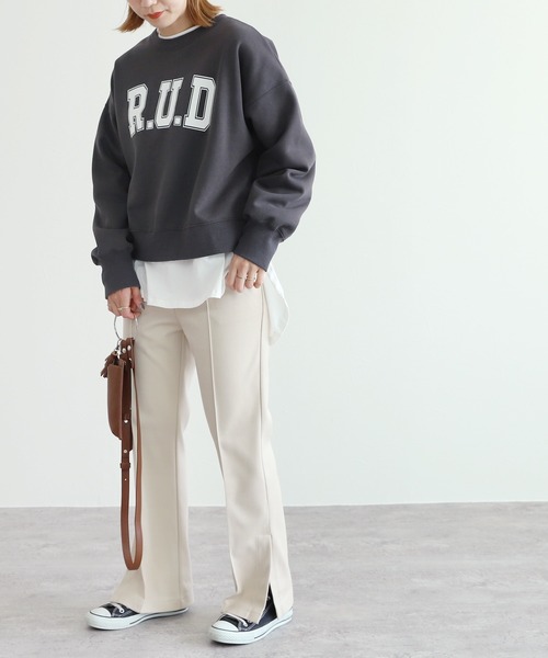 reca（レカ）の「プリント入り裏起毛2wayカーディガン（スウェット・レディース・オフホワイト/チャコールグレー/トップグレー・FREE）」の16枚目の写真