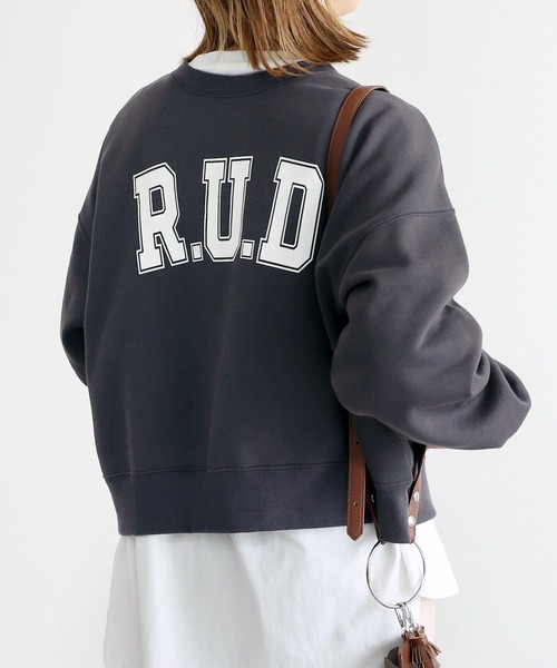 reca（レカ）の「プリント入り裏起毛2wayカーディガン（スウェット・レディース・オフホワイト/チャコールグレー/トップグレー・FREE）」の11枚目の写真