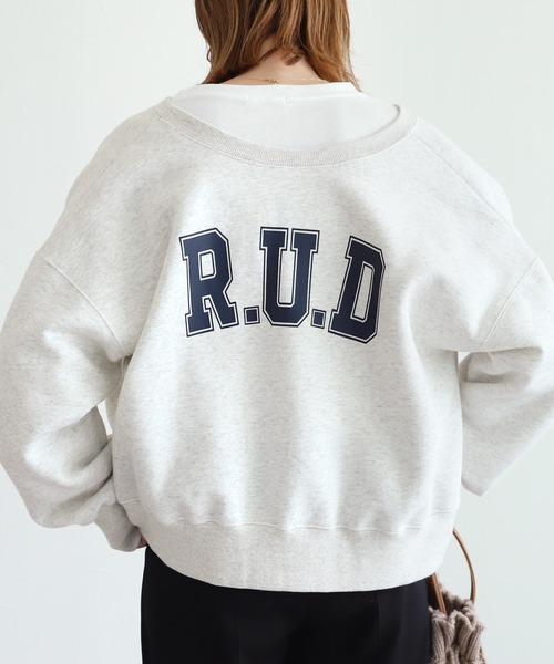 reca（レカ）の「プリント入り裏起毛2wayカーディガン（スウェット・レディース・オフホワイト/チャコールグレー/トップグレー・FREE）」の21枚目の写真