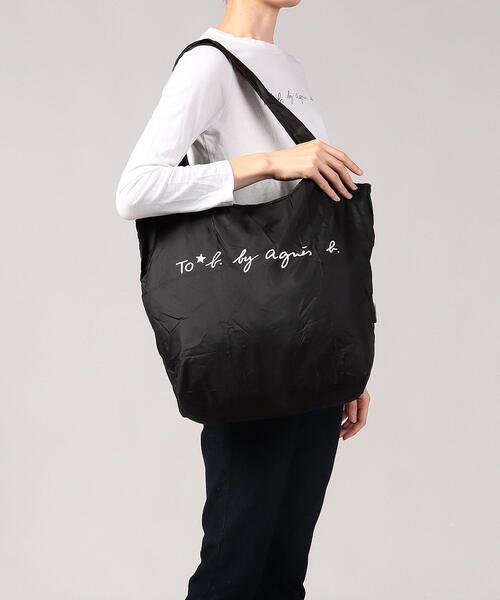 To b. by agnes b.（トゥービーバイアニエスベー）の「WQ73 SAC ビッグエコバッグ（エコバッグ/サブバッグ・レディース・ブラック・UNI）」の5枚目の写真