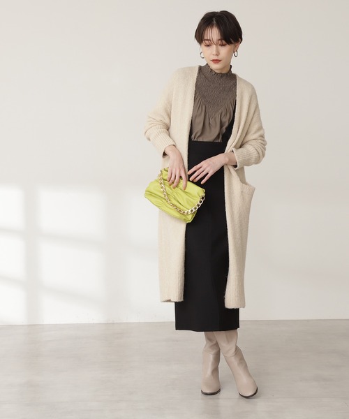 N.(N. Natural Beauty Basic)(エヌエヌナチュラルビューティーベーシック)の「◆シャーリングヨークハイネックブラウス(シャツ/ブラウス・レディース・モカ/ナチュラル/ライトグリーン・MEDIUM)」の11枚目の写真