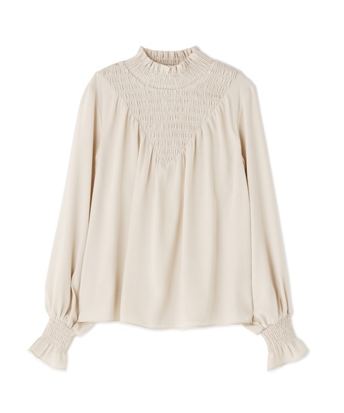 N.(N. Natural Beauty Basic)(エヌエヌナチュラルビューティーベーシック)の「◆シャーリングヨークハイネックブラウス(シャツ/ブラウス・レディース・モカ/ナチュラル/ライトグリーン・MEDIUM)」の16枚目の写真