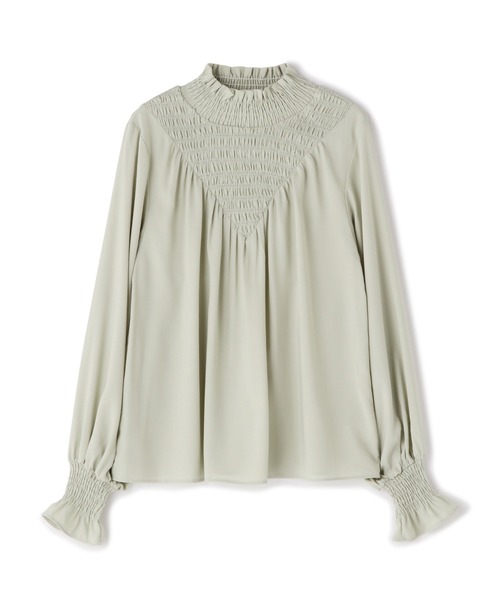 N.(N. Natural Beauty Basic)(エヌエヌナチュラルビューティーベーシック)の「◆シャーリングヨークハイネックブラウス(シャツ/ブラウス・レディース・モカ/ナチュラル/ライトグリーン・MEDIUM)」の20枚目の写真