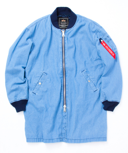 MONKEY TIME（モンキータイム）の「＜monkey time × ALPHA＞ ∴ LONG/MA-1 dnm/アウター ◆（ミリタリージャケット・メンズ・ライトブルー・SMALL/LARGE/MEDIUM）」の14枚目の写真