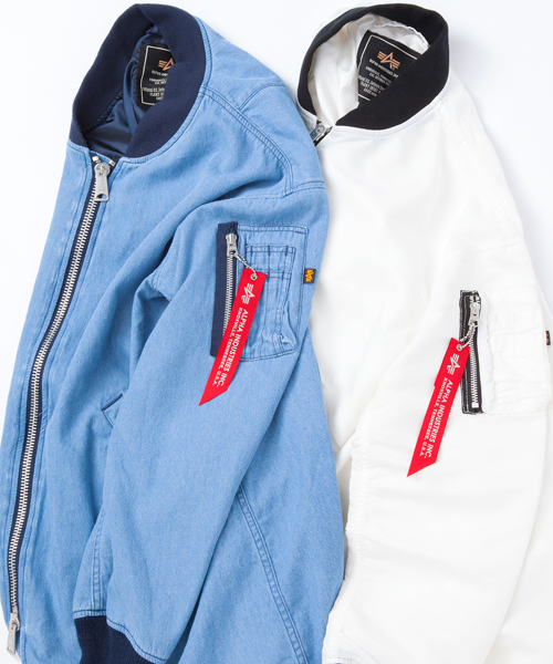 MONKEY TIME（モンキータイム）の「＜monkey time × ALPHA＞ ∴ LONG/MA-1 dnm/アウター ◆（ミリタリージャケット・メンズ・ライトブルー・SMALL/LARGE/MEDIUM）」の2枚目の写真