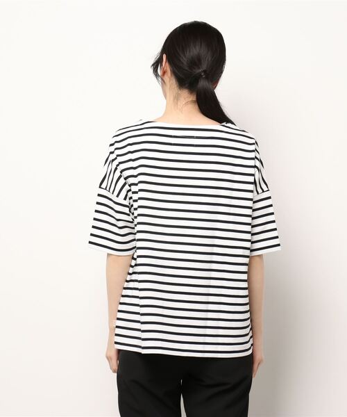 Traditional Weatherwear(トラディショナルウェザーウェア)の「BMB SHIRT LONG SHORT SLEEVE(Tシャツ/カットソー・レディース・ホワイト×グリーン/ホワイト×ブラック/ホワイト系その他・S)」の14枚目の写真