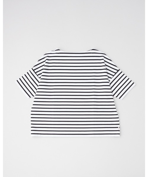 Traditional Weatherwear(トラディショナルウェザーウェア)の「BMB SHIRT LONG SHORT SLEEVE(Tシャツ/カットソー・レディース・ホワイト×グリーン/ホワイト×ブラック/ホワイト系その他・S)」の1枚目の写真