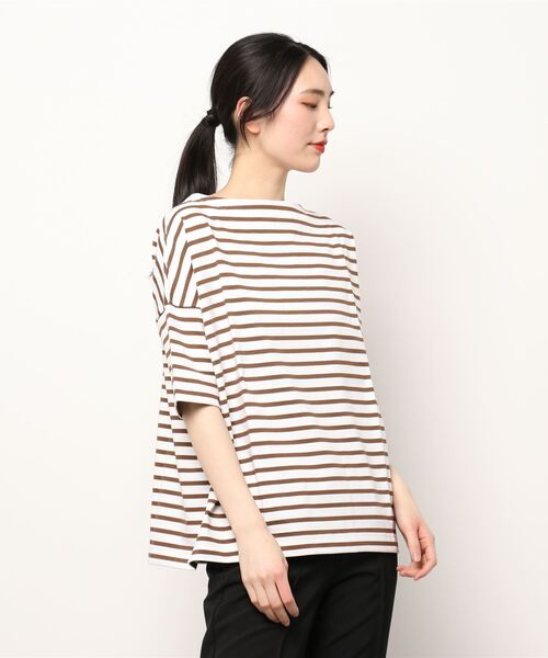 Traditional Weatherwear(トラディショナルウェザーウェア)の「BMB SHIRT LONG SHORT SLEEVE(Tシャツ/カットソー・レディース・ホワイト×グリーン/ホワイト×ブラック/ホワイト系その他・S)」の11枚目の写真